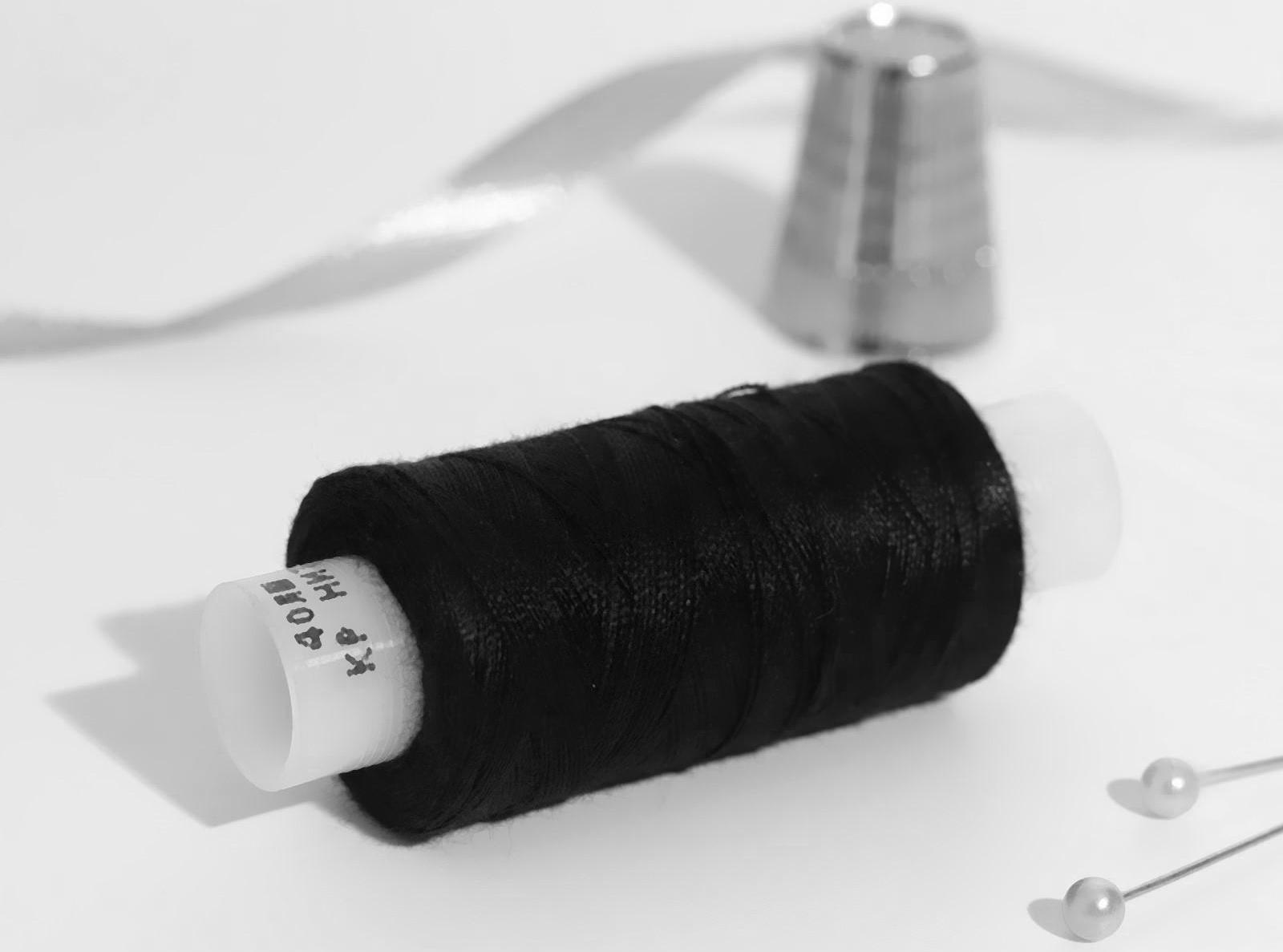 Нитки 40ЛШ, 200 м, цвет чёрный №115