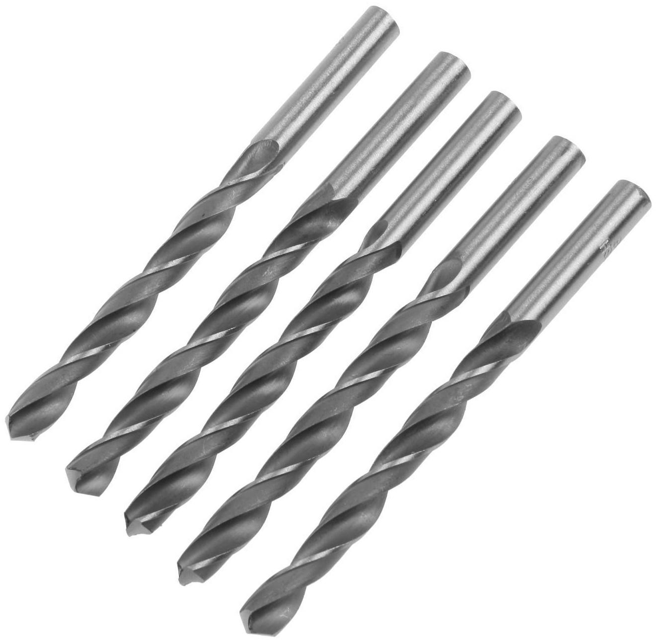 Сверло по металлу ТУНДРА, HSS, цилиндрический хвостовик, 9 х 125 мм, 5 шт.
