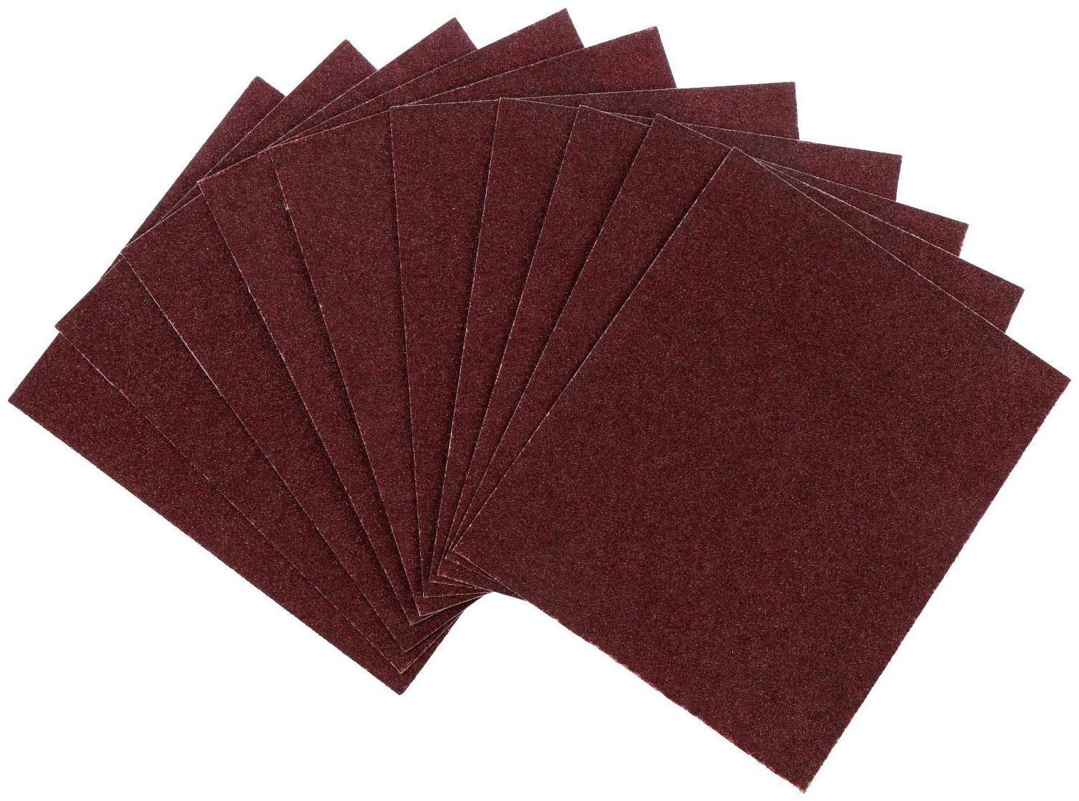 Шкурка шлифовальная в листах ТУНДРА, на тканевой основе водостойкая, 230 х 280, Р40, 10 шт.
