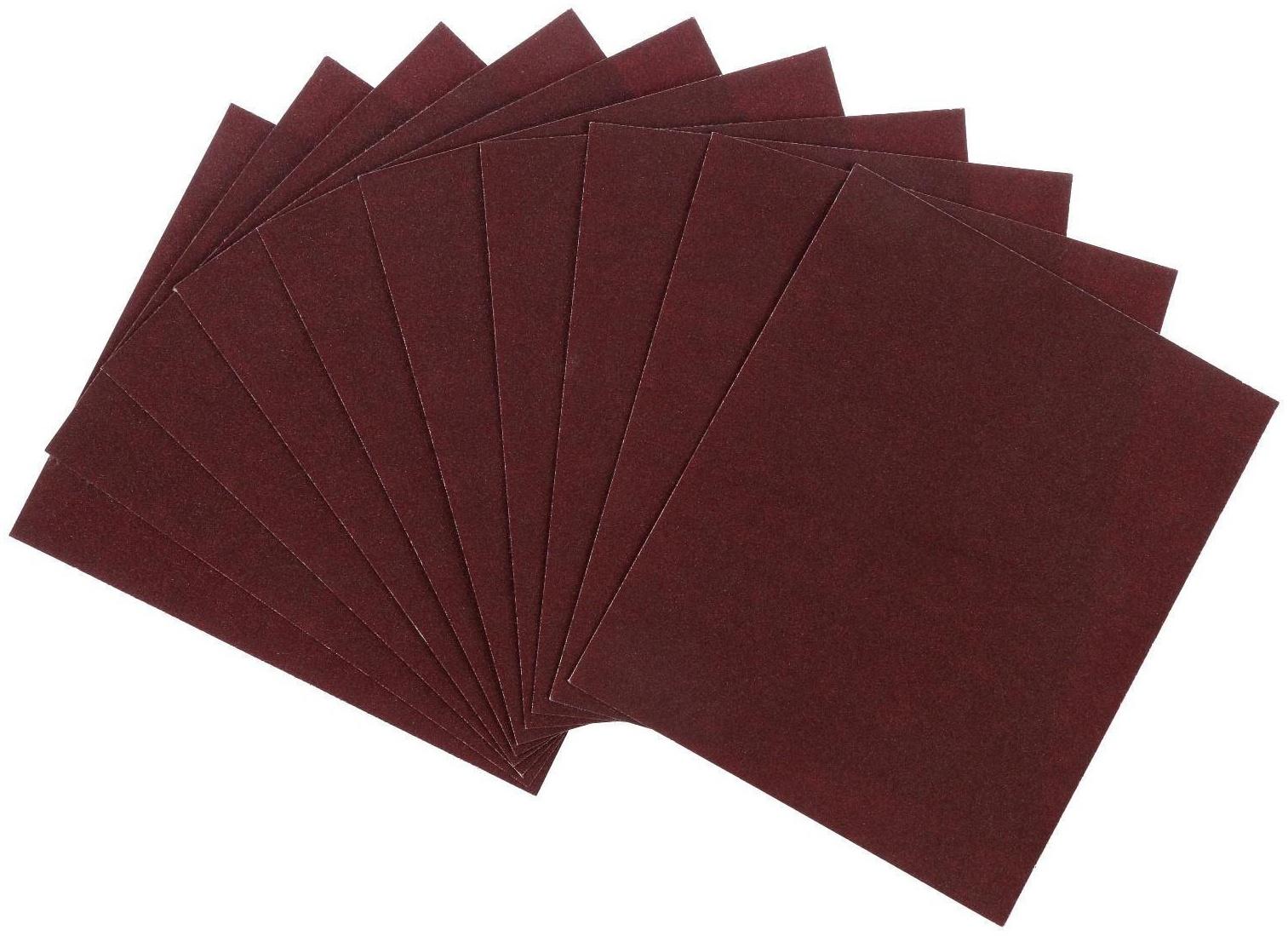 Шкурка шлифовальная в листах ТУНДРА, на тканевой основе водостойкая, 230 х 280, Р320, 10 шт.