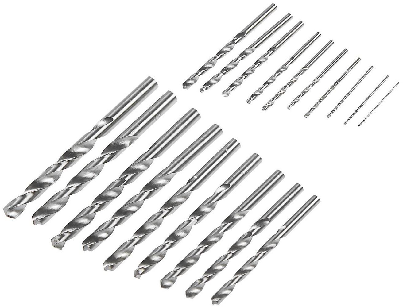 Набор сверл по металлу ТУНДРА, HSS, цилиндрический хвост., 1 - 10 мм (через 0.5 мм), 19 шт.