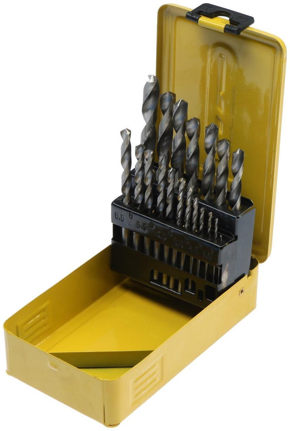 Набор сверл по металлу ТУНДРА, HSS, цилиндрический хвост., 1 - 10 мм (через 0.5 мм), 19 шт.