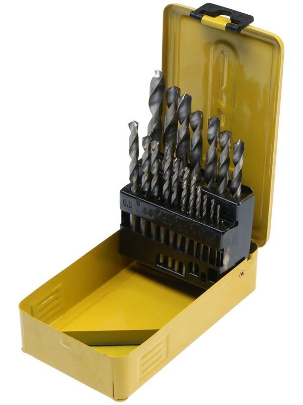 Набор сверл по металлу ТУНДРА, HSS, цилиндрический хвост., 1 - 10 мм (через 0.5 мм), 19 шт.