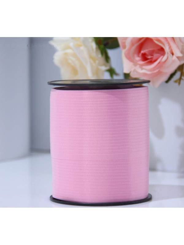 Лента для декора и подарков 0,5 см х 500 м, розовая