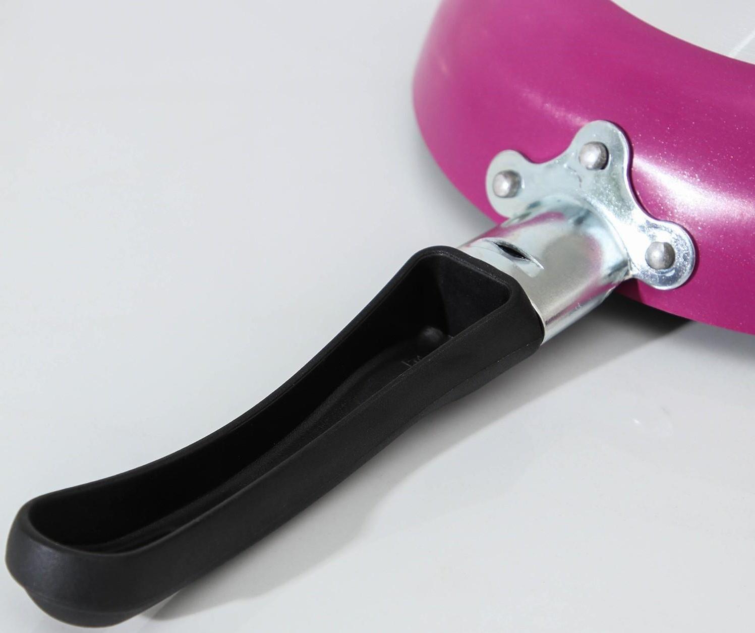 Сковорода Colibri, d=16 см, пластиковая ручка, антипригарное покрытие, цвет розовый