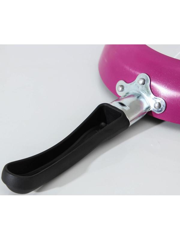 Сковорода Colibri, d=16 см, пластиковая ручка, антипригарное покрытие, цвет розовый