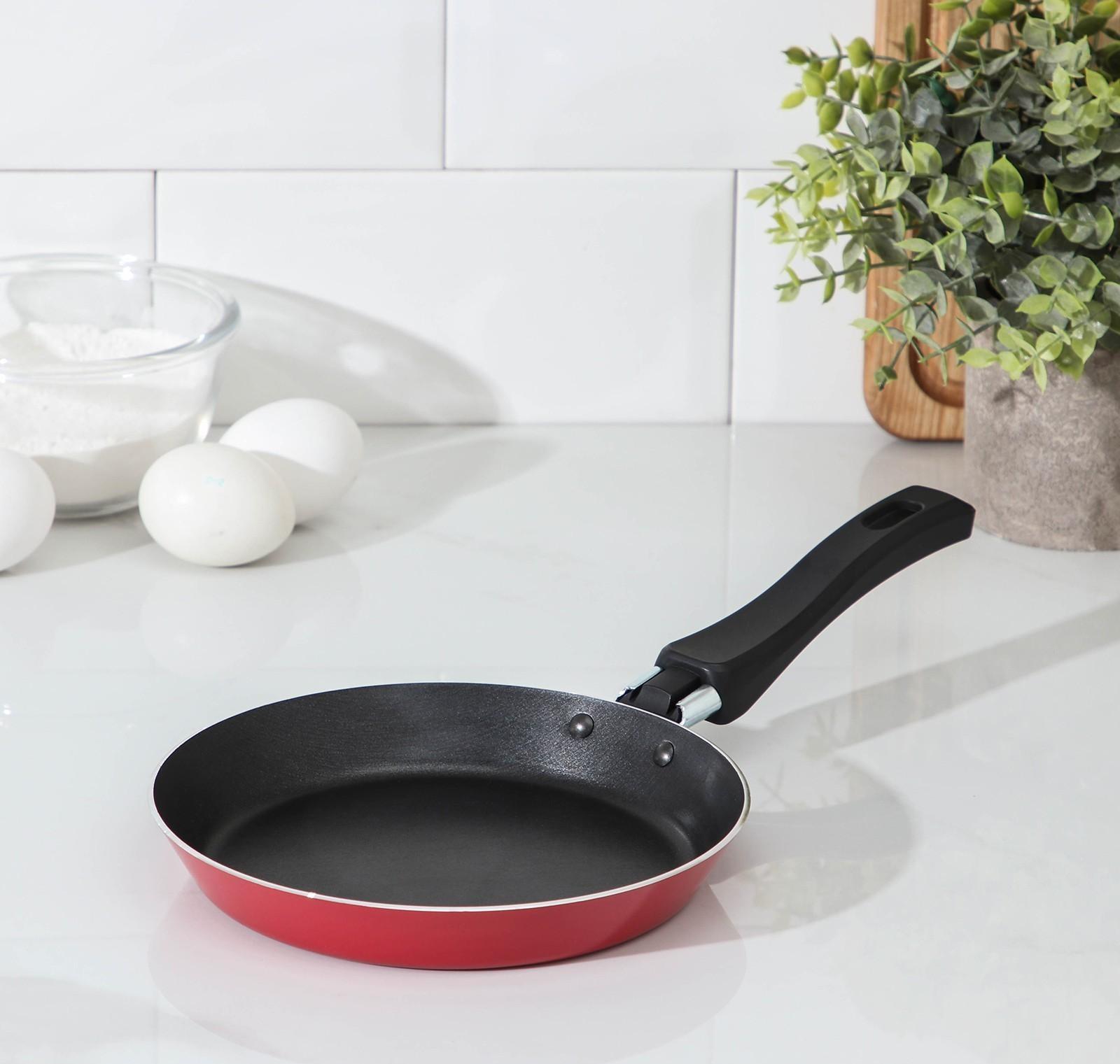 Сковорода блинная Colibri, d=18 см, пластиковая ручка, антипригарное покрытие, цвет розовый