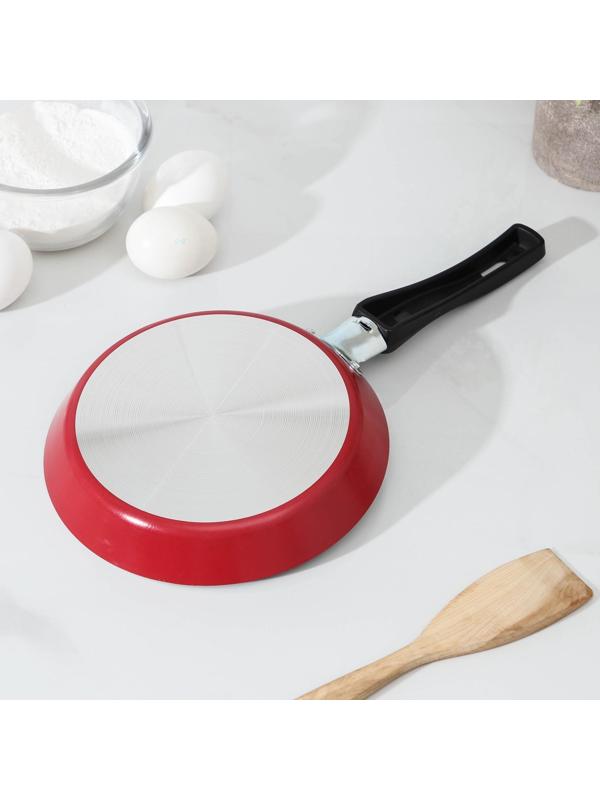 Сковорода блинная Colibri, d=18 см, пластиковая ручка, антипригарное покрытие, цвет розовый