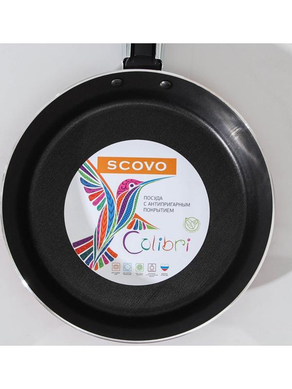 Сковорода блинная Colibri, d=18 см, пластиковая ручка, антипригарное покрытие, цвет розовый