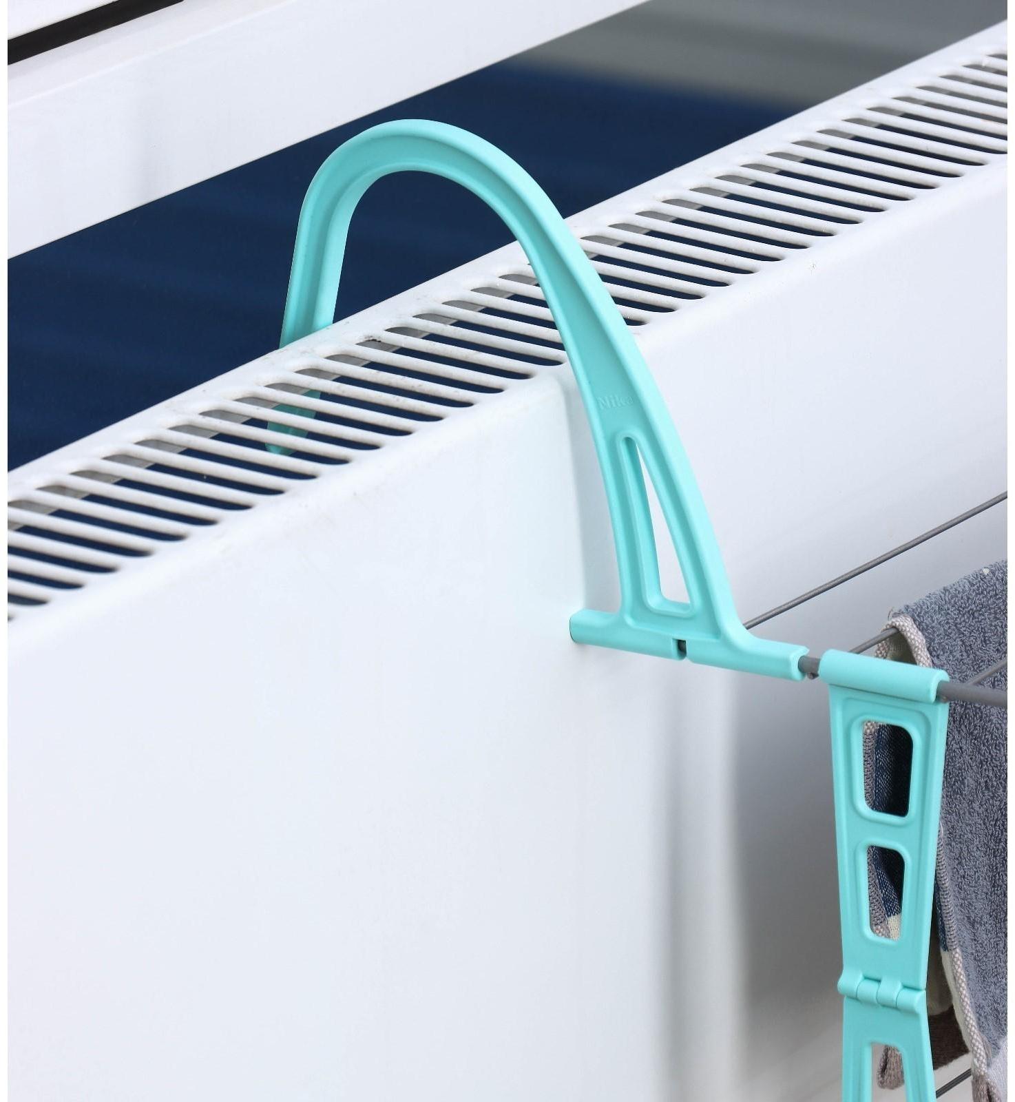 Сушилка для белья на радиатор, 2 яруса, 65×23,5×36 см, цвет серый