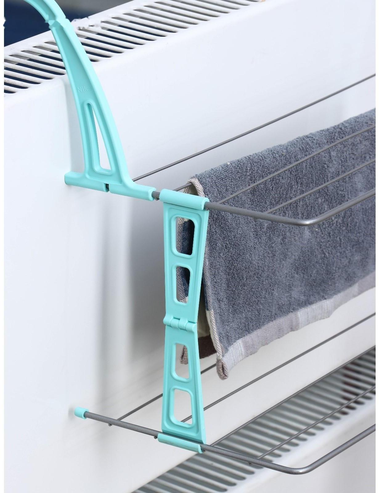 Сушилка для белья на радиатор, 2 яруса, 65×23,5×36 см, цвет серый