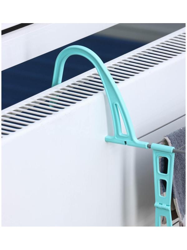 Сушилка для белья на радиатор, 2 яруса, 65×23,5×36 см, цвет серый