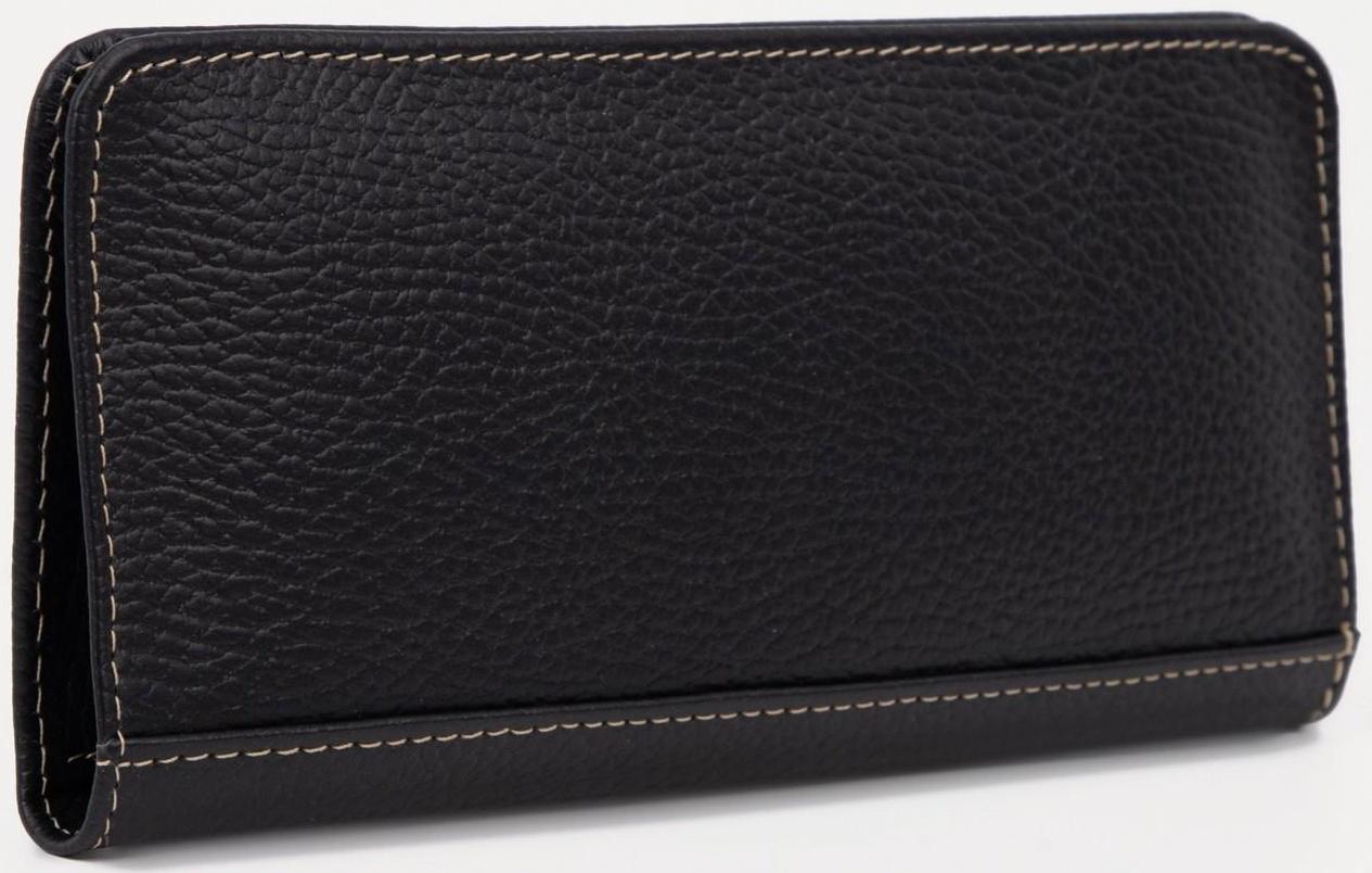 Портмоне на кнопках, для купюр, для карт, цвет чёрный