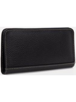 Портмоне на кнопках, для купюр, для карт, цвет чёрный