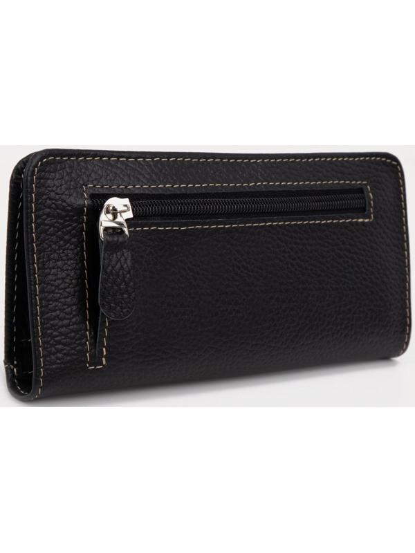 Портмоне на кнопках, для купюр, для карт, цвет чёрный