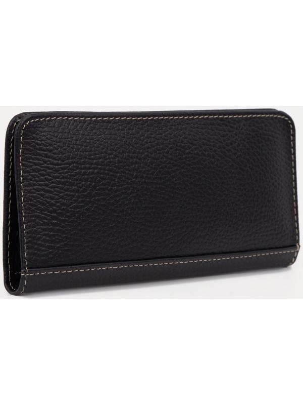 Портмоне на кнопках, для купюр, для карт, цвет чёрный