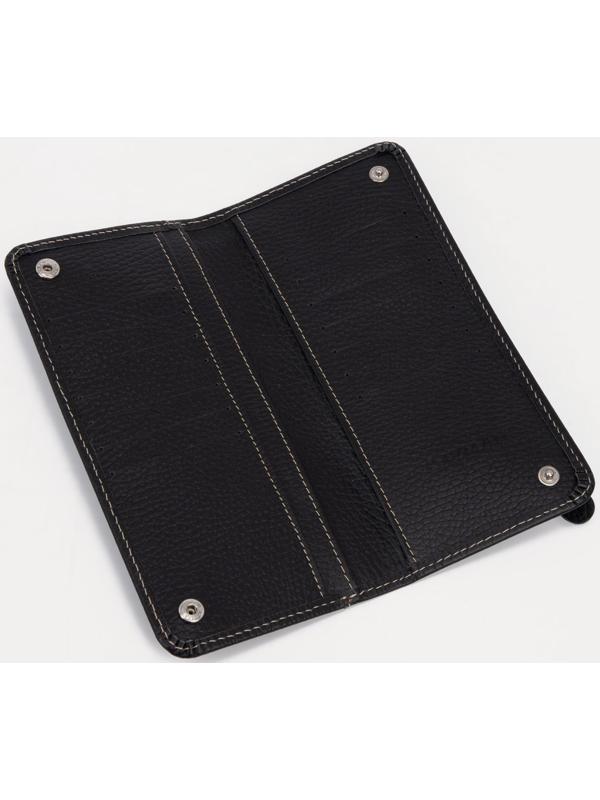 Портмоне на кнопках, для купюр, для карт, цвет чёрный