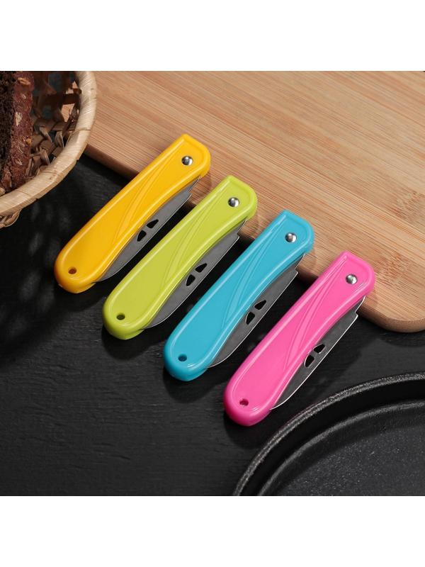 Нож кухонный складной, 7 см, цвет МИКС