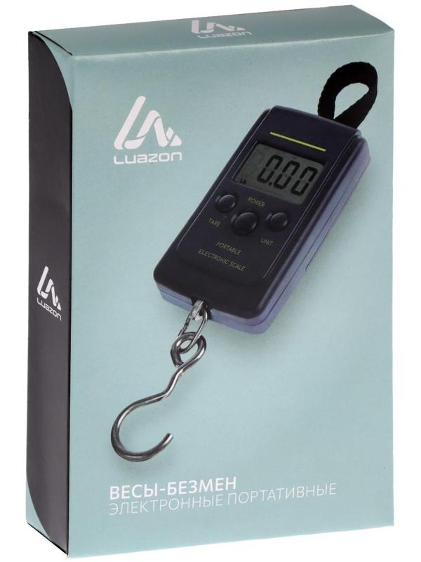 Весы-безмен Luazon LV-403, электронный, до 40 кг, точность до 10 г, подсветка, тёмно-синий