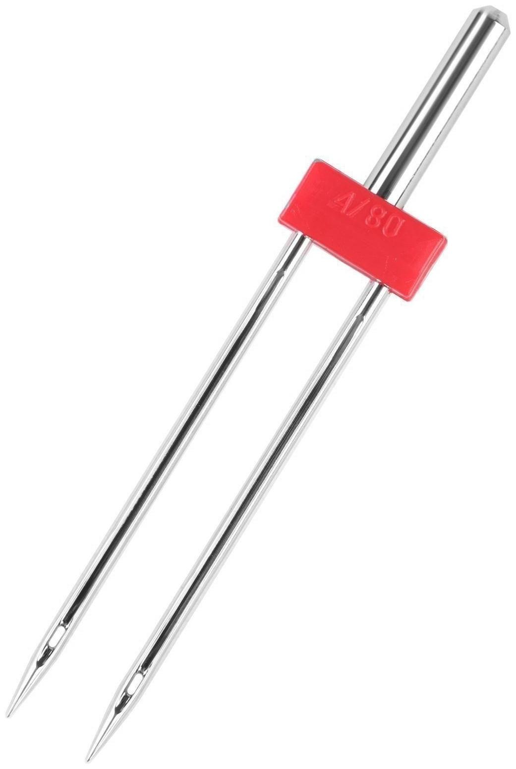 Игла для бытовых швейных машин, двойная, №80/4