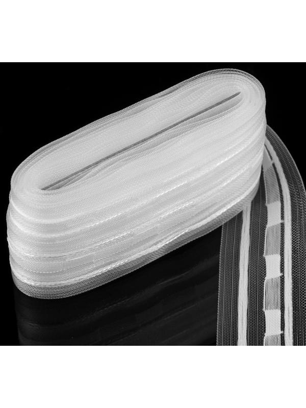 Шторная лента, 4 см, 10 ± 1 м, цвет белый