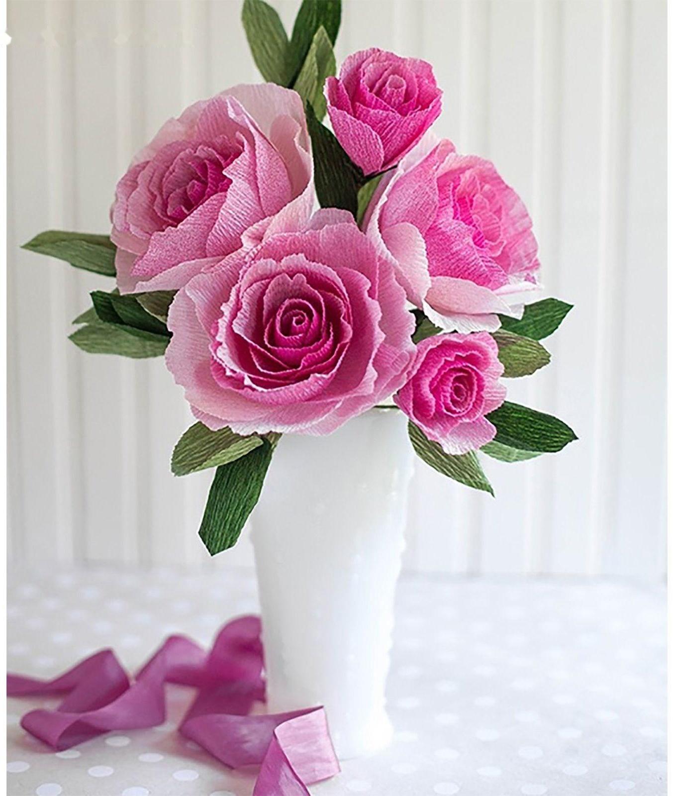 Бумага для упаковок и поделок, гофрированная, розовая, однотонная, двусторонняя, рулон 1 шт., 0,5 х 2,5 м