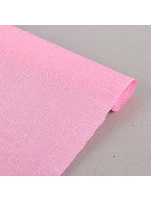 Бумага для упаковок и поделок, гофрированная, розовая, однотонная, двусторонняя, рулон 1 шт., 0,5 х 2,5 м