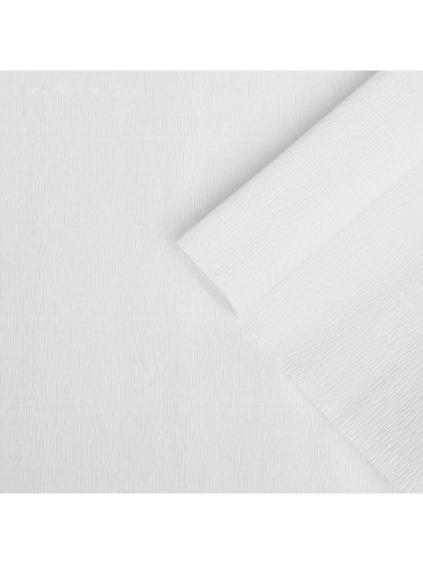 Бумага для упаковки и поделок, гофрированная, белоснежная, однотонная, двусторонняя, рулон 1шт., 0,5 х 2,5 м