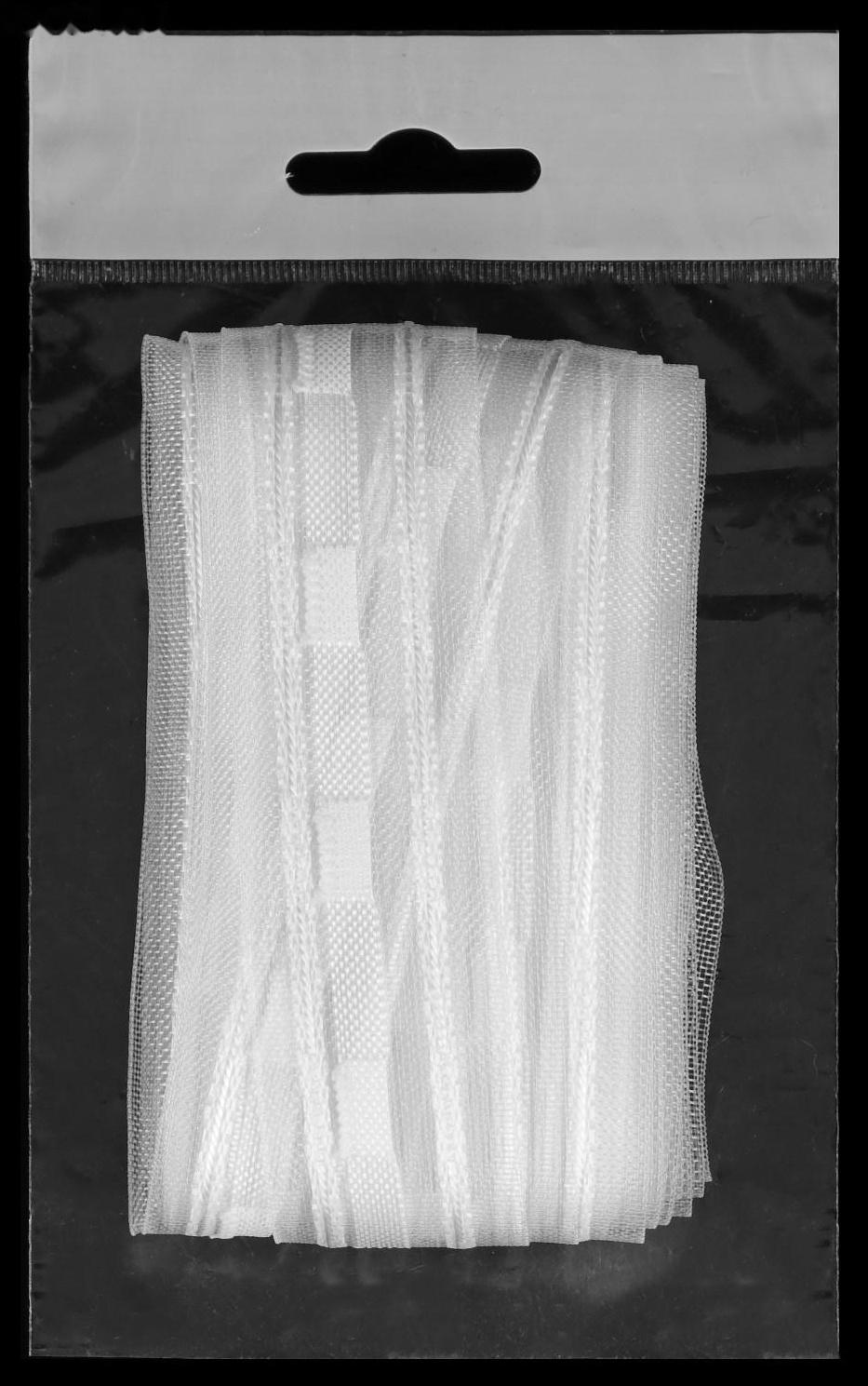 Шторная лента, 3 см, 6 ± 1 м, цвет белый