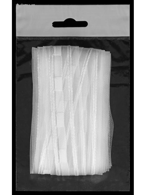 Шторная лента, 3 см, 6 ± 1 м, цвет белый