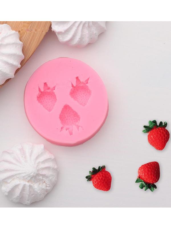 Молд «Клубника», 5,5×5,5 см, ячейка 1,1×1,8 см, цвет МИКС