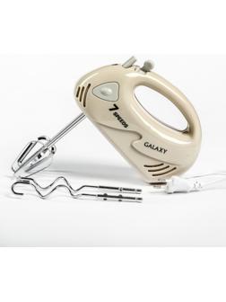Миксер Galaxy GL 2207, ручной, 200 Вт, 7 скоростей, бежевый