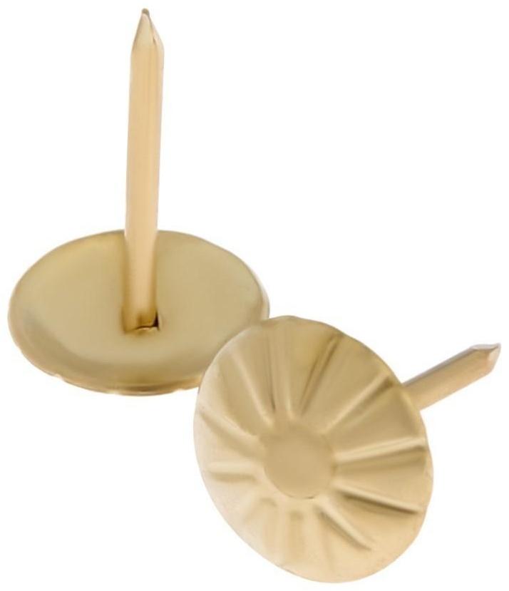 Гвозди декоративные, 16х11 мм, фактурные, цвет золото, в упаковке 100 шт.