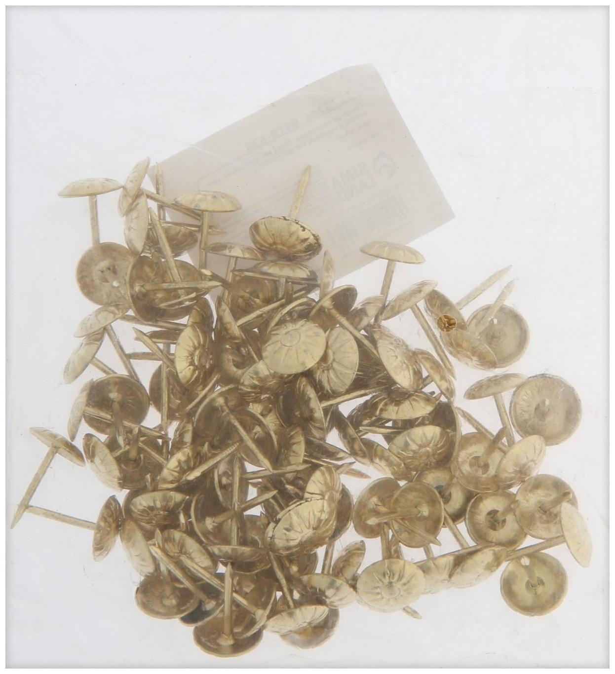 Гвозди декоративные, 16х11 мм, фактурные, цвет золото, в упаковке 100 шт.