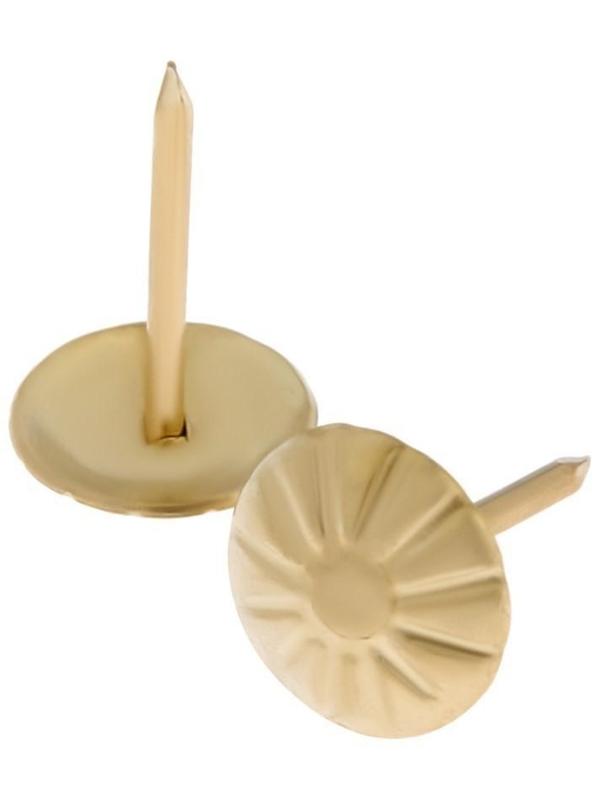 Гвозди декоративные, 16х11 мм, фактурные, цвет золото, в упаковке 100 шт.