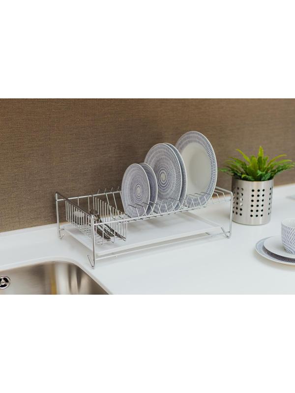 Сушилка для посуды с поддоном, 40×23×15 см, цвет хром