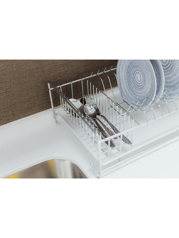 Сушилка для посуды с поддоном, 40×23×15 см, цвет хром