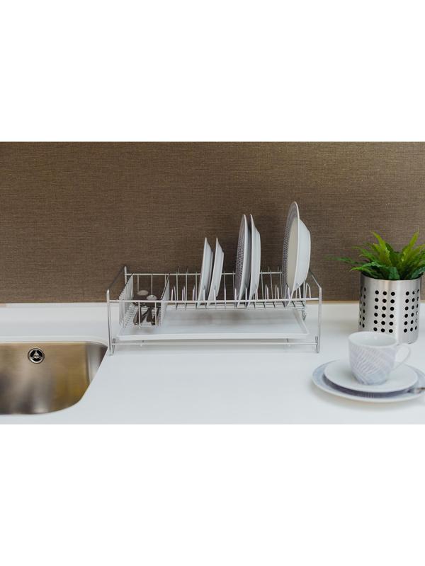 Сушилка для посуды с поддоном, 40×23×15 см, цвет хром