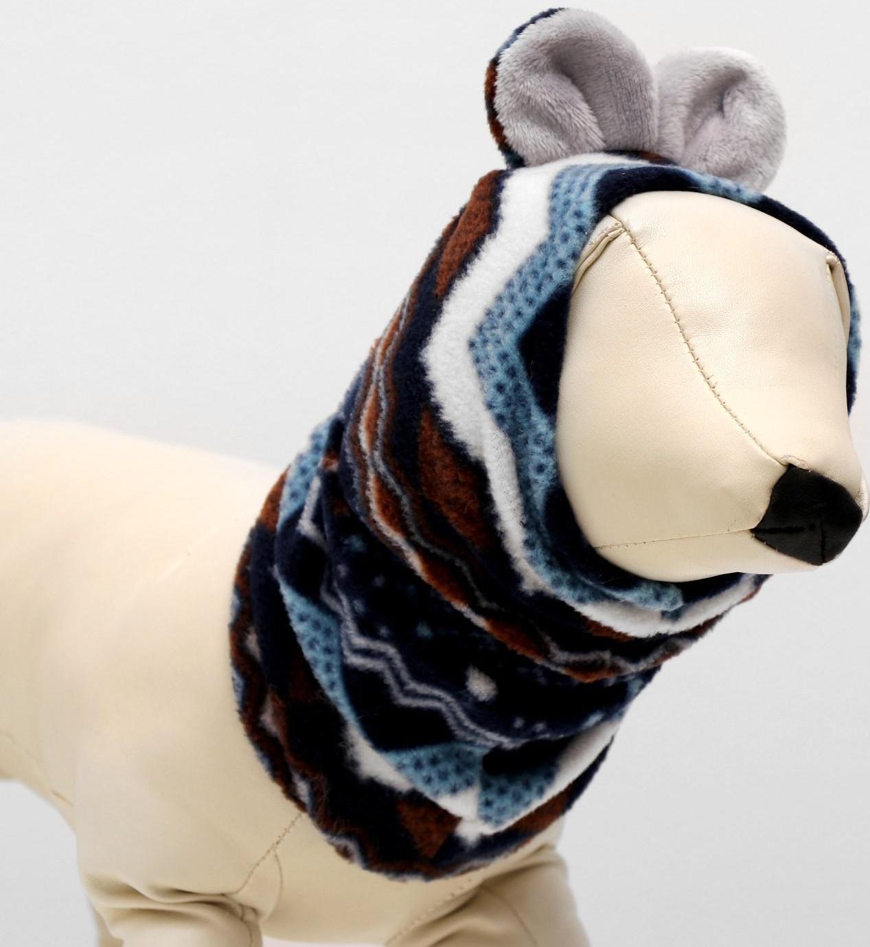 Шапка-капор зимняя для собак, XS-S, микс