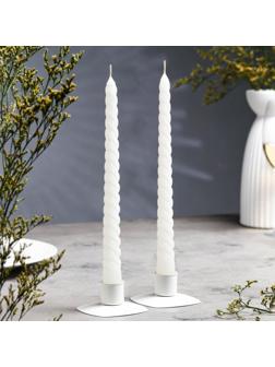 Набор свечей витых, 2,2х 25 см, 2 штуки, белый