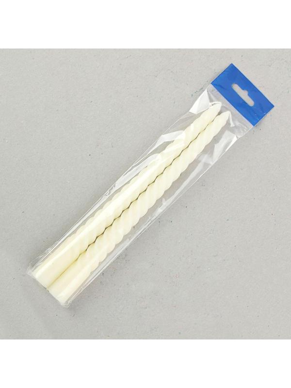 Набор свечей витых, 2,2х 25 см, 2 штуки, белый