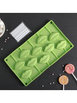 Форма для леденцов Доляна «Поцелуй», 28,5×16 см, 10 ячеек (6×3см), цвет МИКС