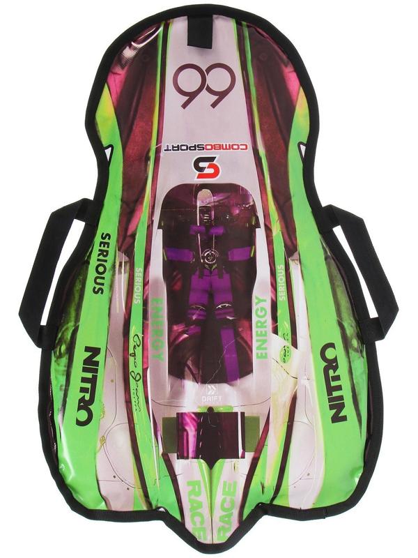 Санки-ледянки «Машинка № 7», размер 66 х 41 см, цвет зелёный