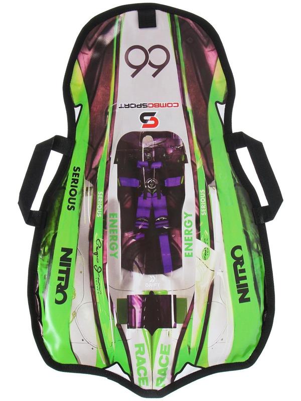 Санки-ледянки «Машинка № 7», размер 66 х 41 см, цвет зелёный