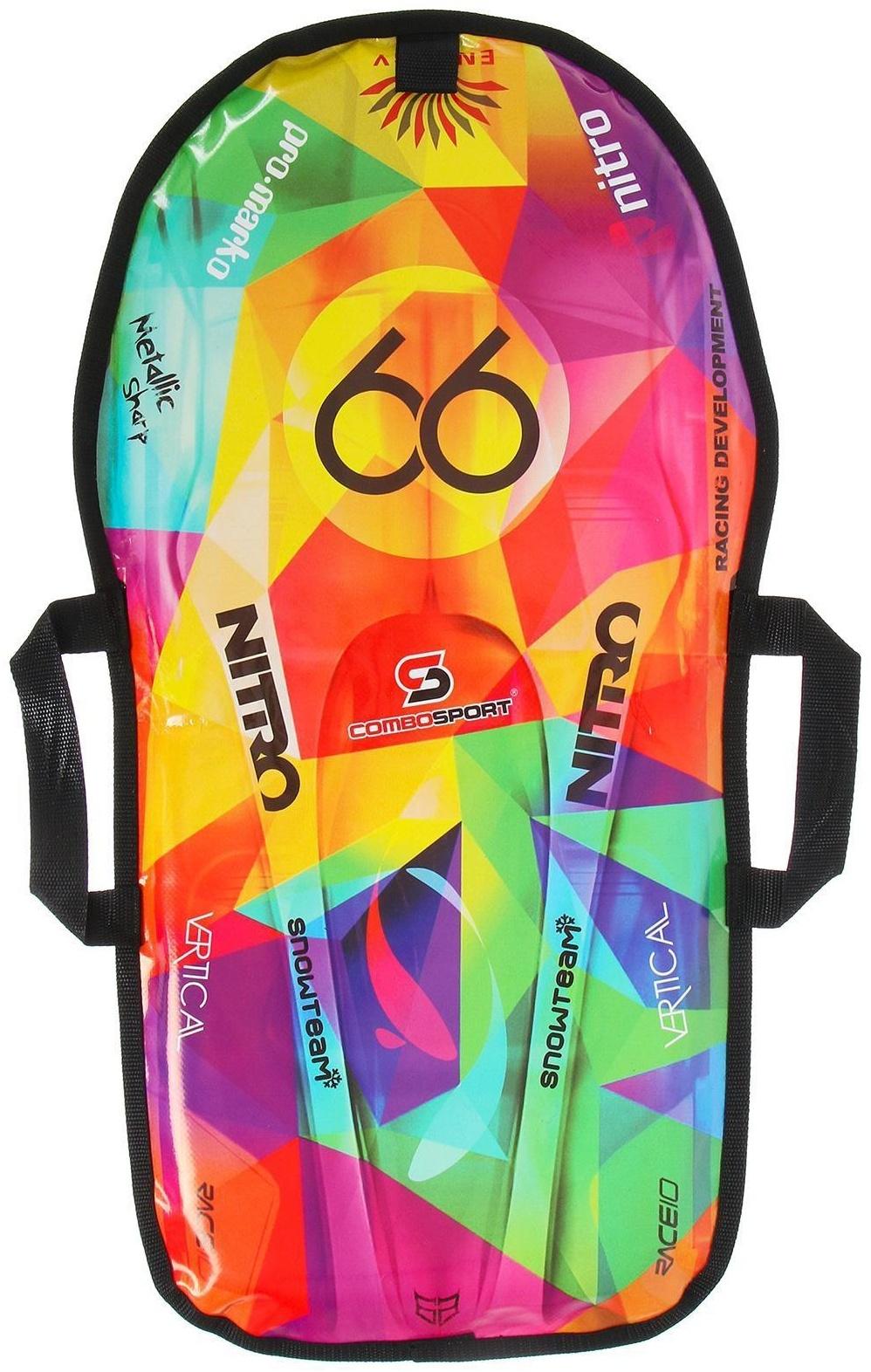 Санки-ледянки «Машинка №9», размер 67 х 35 см, цвета микс