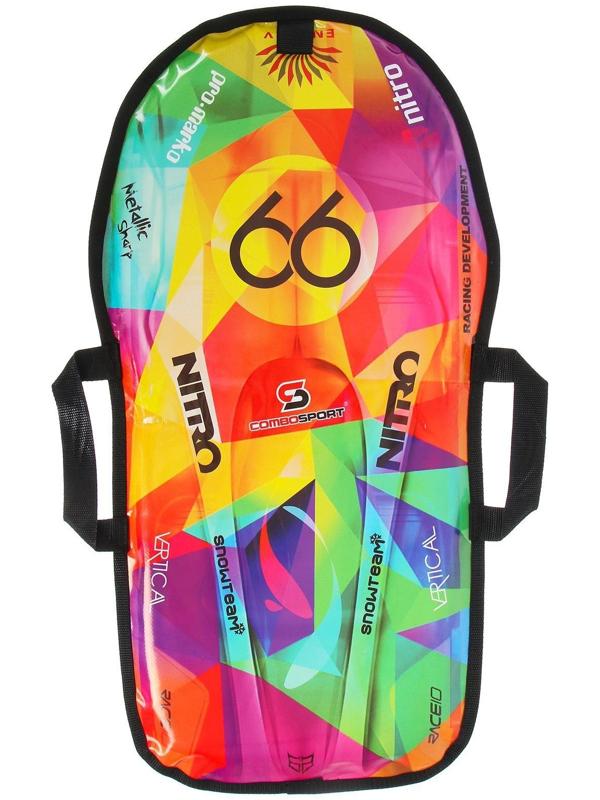 Санки-ледянки «Машинка №9», размер 67 х 35 см, цвета микс