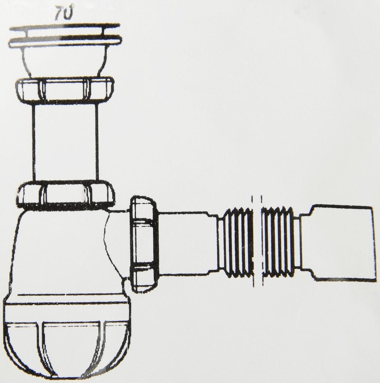 Сифон малый Aquant, 1 1/2