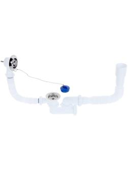 Сифон для ванны Aquant, с выпуском и переливом, регулируемый 40х40/50 мм