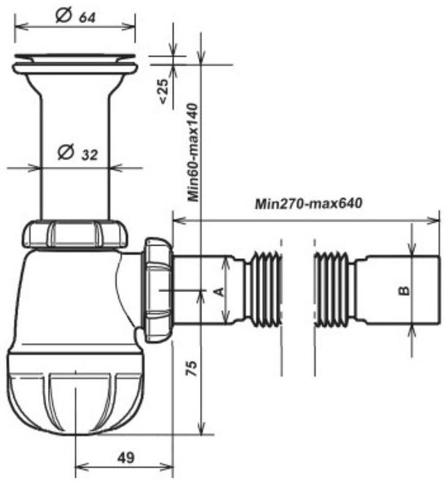 Сифон для раковины Aquant, 1 1/4