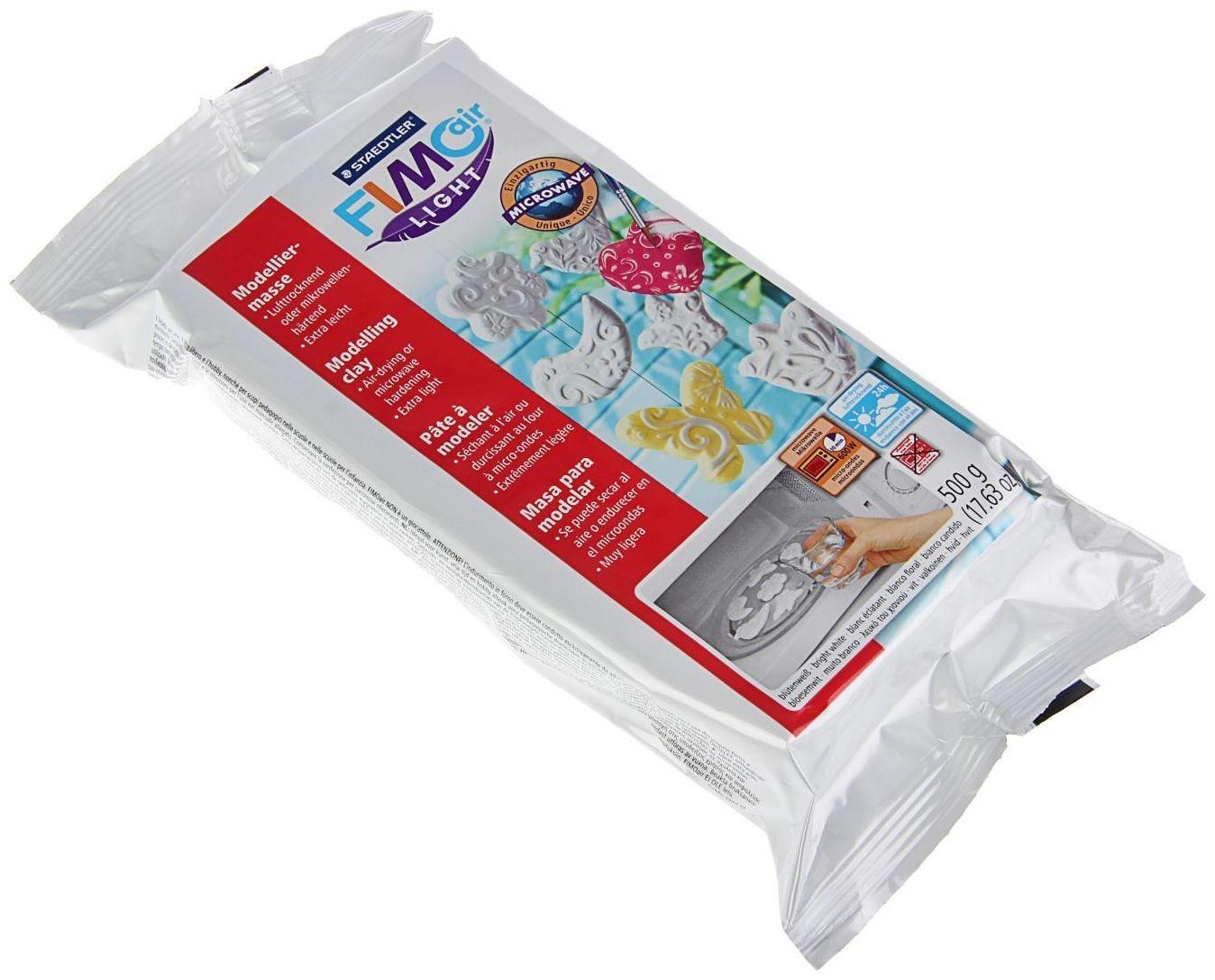 Масса для лепки самозатвердевающая, лёгкая, 500 г, Air light, белая